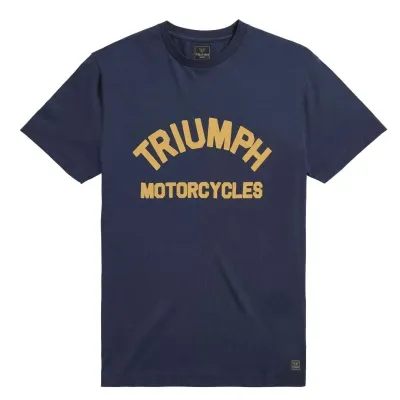 Triumph Burnham Arch Logo Navy Crewneck Tee Shirt - MTSS20009 Triumph Burnham Arch Logo Navy Crewneck Tee Shirt - MTSS20009