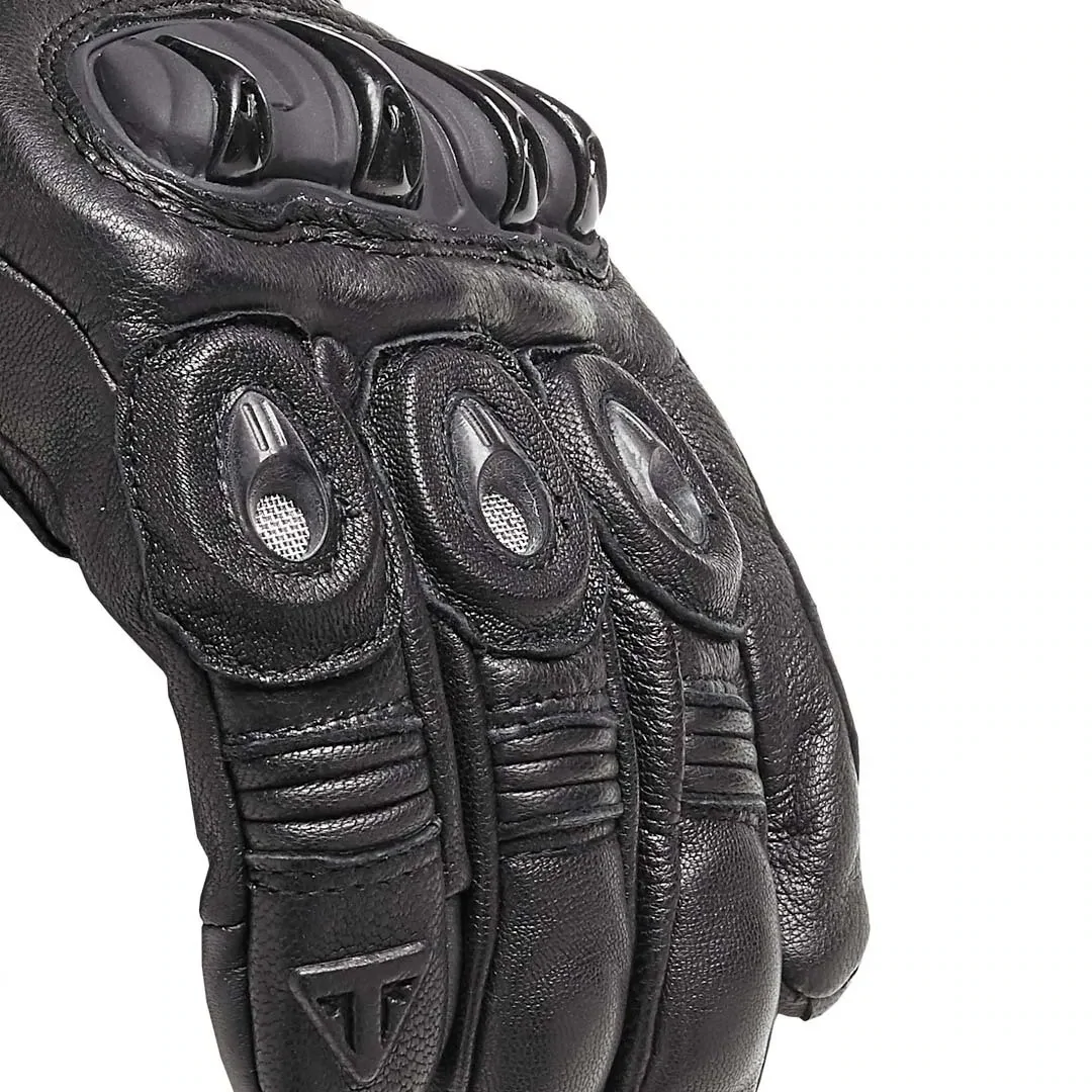 Triumph Brookes Black Leather Motorcycle Gloves