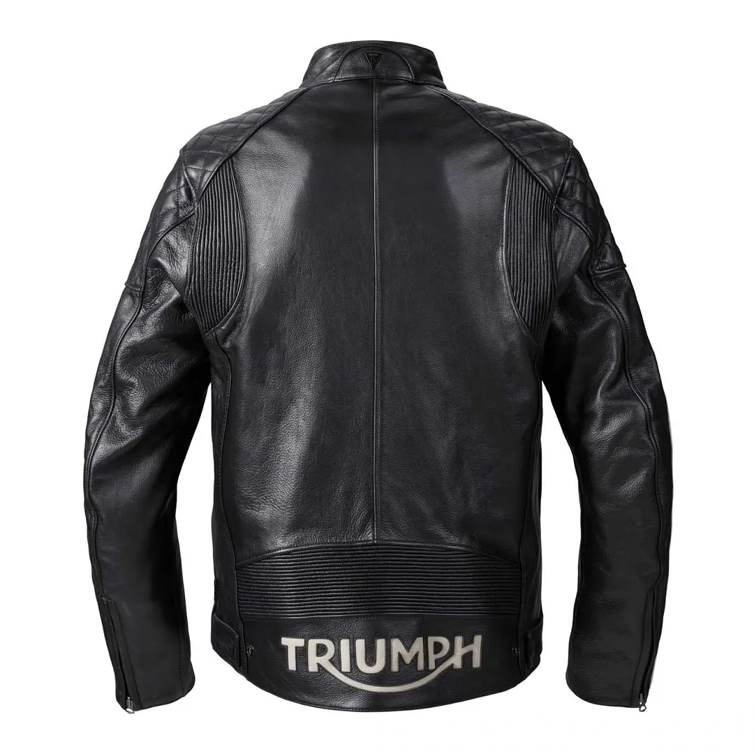Triumph Braddan Sport Black Red Leather Motorcycle Jacket - MLHS21101