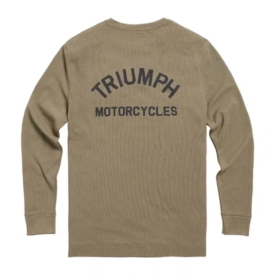 Triumph Dean Long Sleeve Khaki Waffle Tee Shirt - MTLS21013