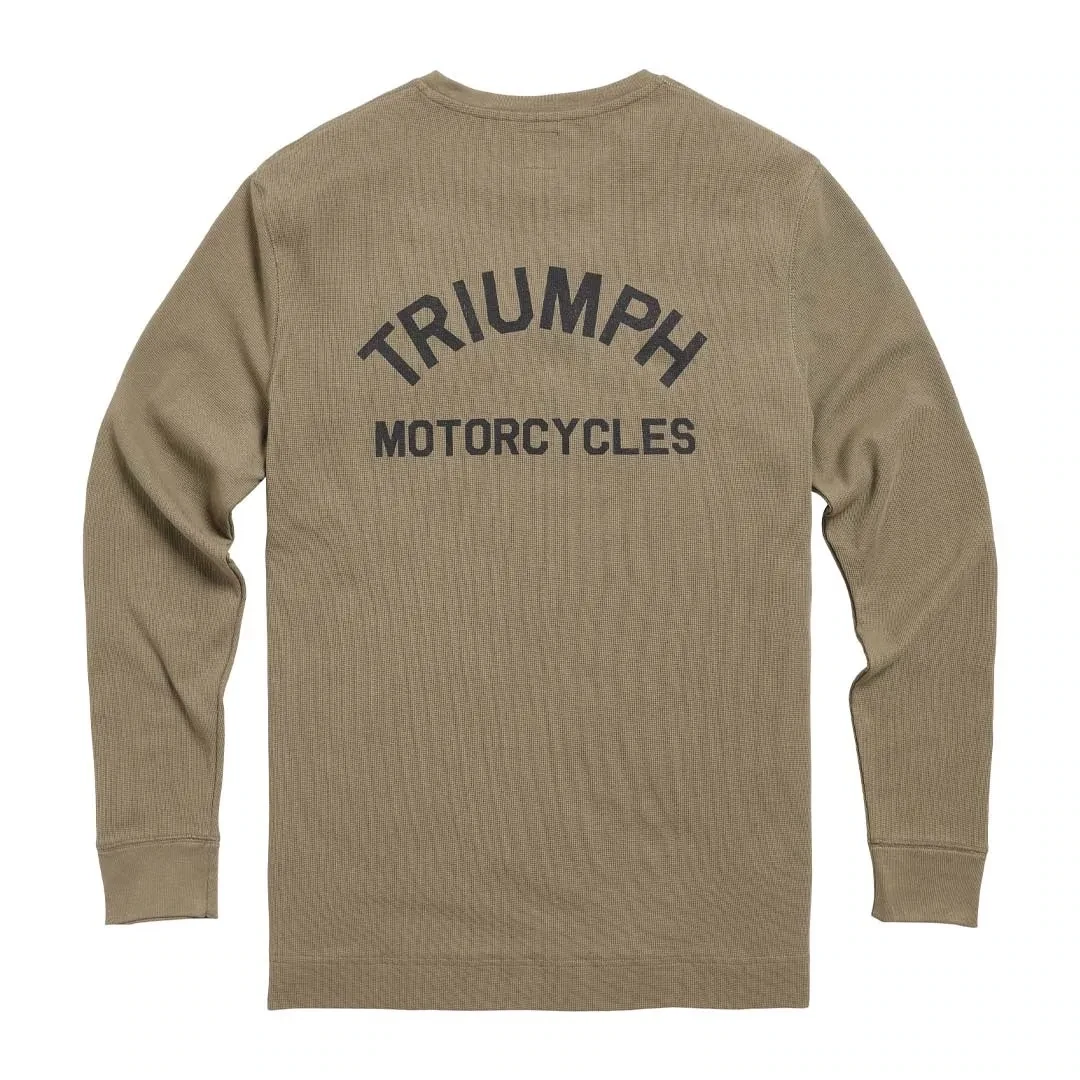 Triumph Dean Long Sleeve Khaki Waffle Tee Shirt - MTLS21013