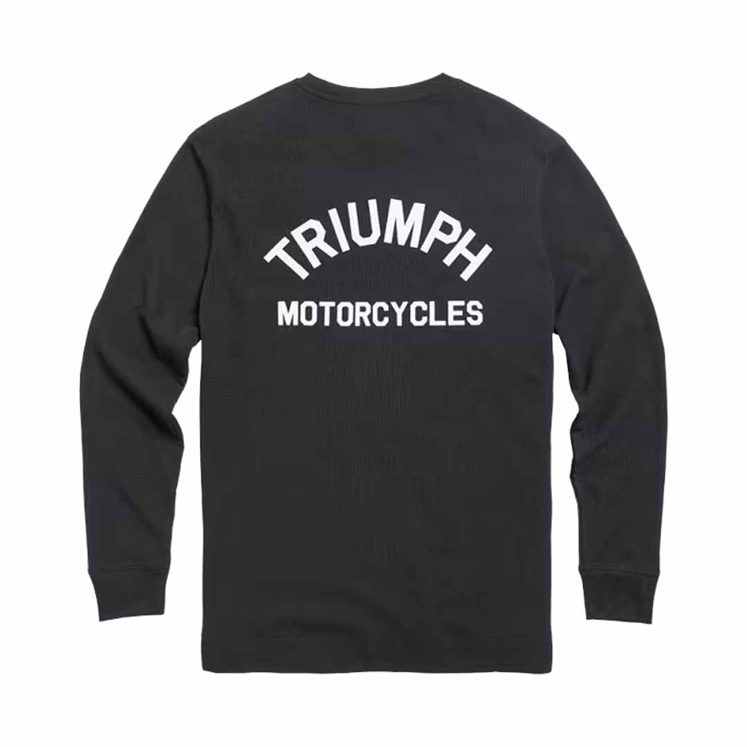 Triumph Dean Long Sleeve Black Waffle Tee Shirt - MTLS21012