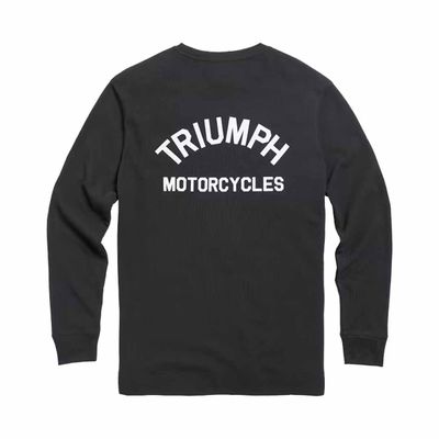 Triumph Dean Long Sleeve Black Waffle Tee Shirt - MTLS21012