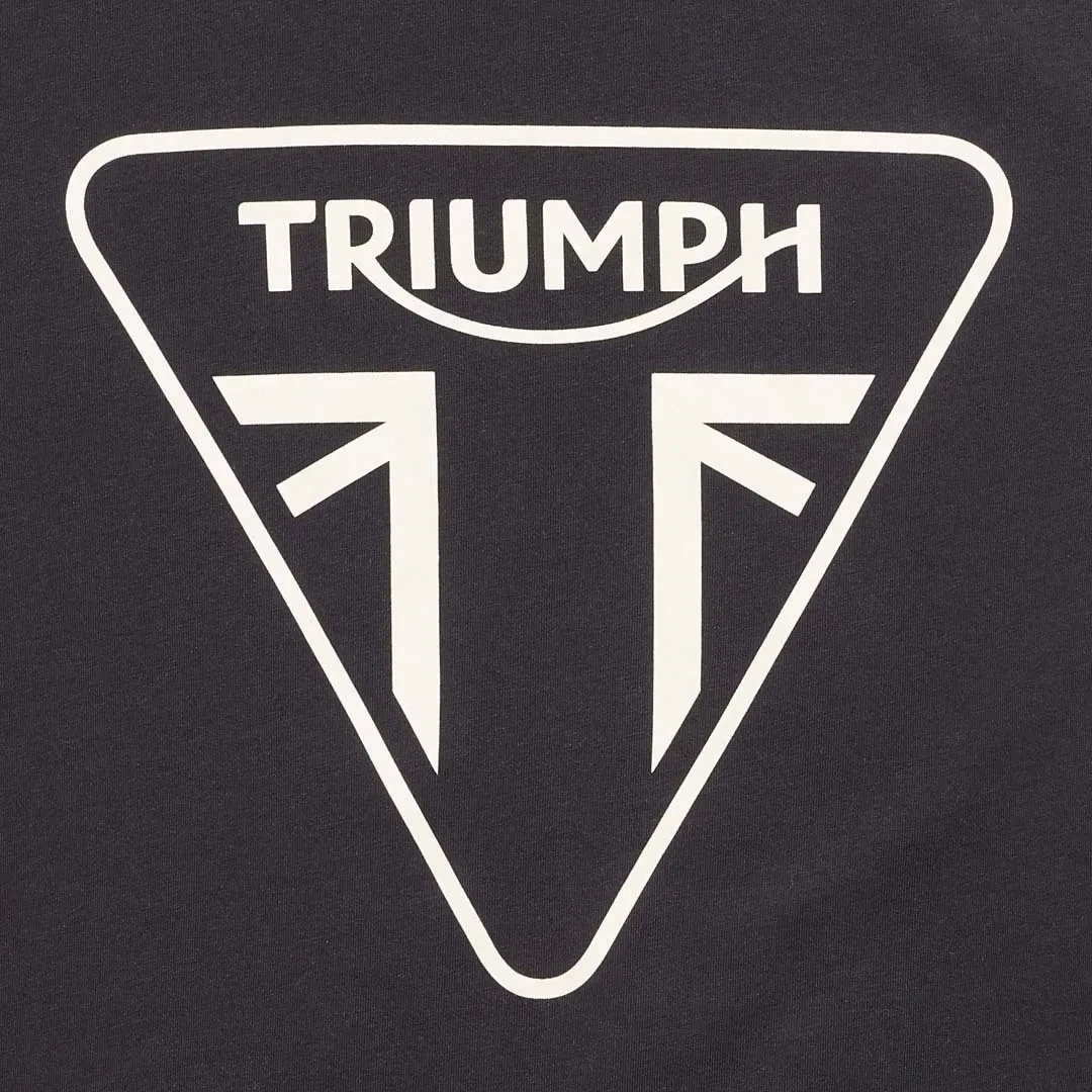 Triumph Helston Classic Badge Jet Black Crewneck Tee Shirt - MTSS21006