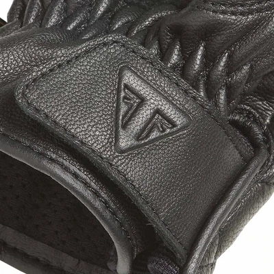 Triumph Sulby Black Gold Leather Motorcycle Gloves - MGVS2351