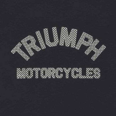 Triumph Burnham Checkerboard Arch Logo Black Crewneck Tee Shirt - MTSS25137