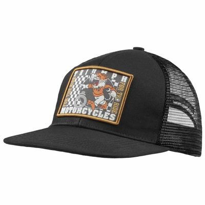 Triumph Black 110 Flat Peak Trucker Hat - MCAS26504 Triumph Black 110 Flat Peak Trucker Hat - MCAS26504