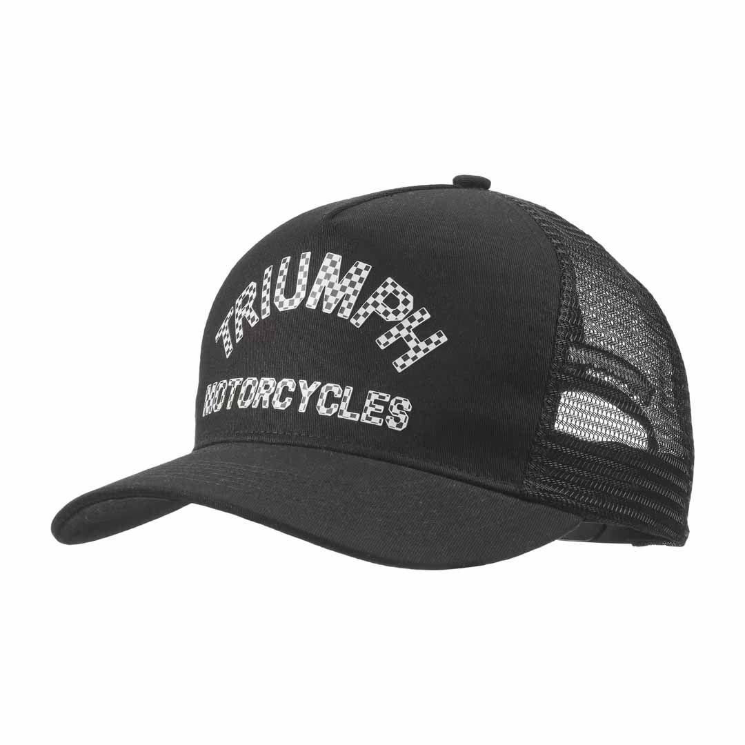 Triumph Checkerboard Black Trucker Hat - MCAS25210