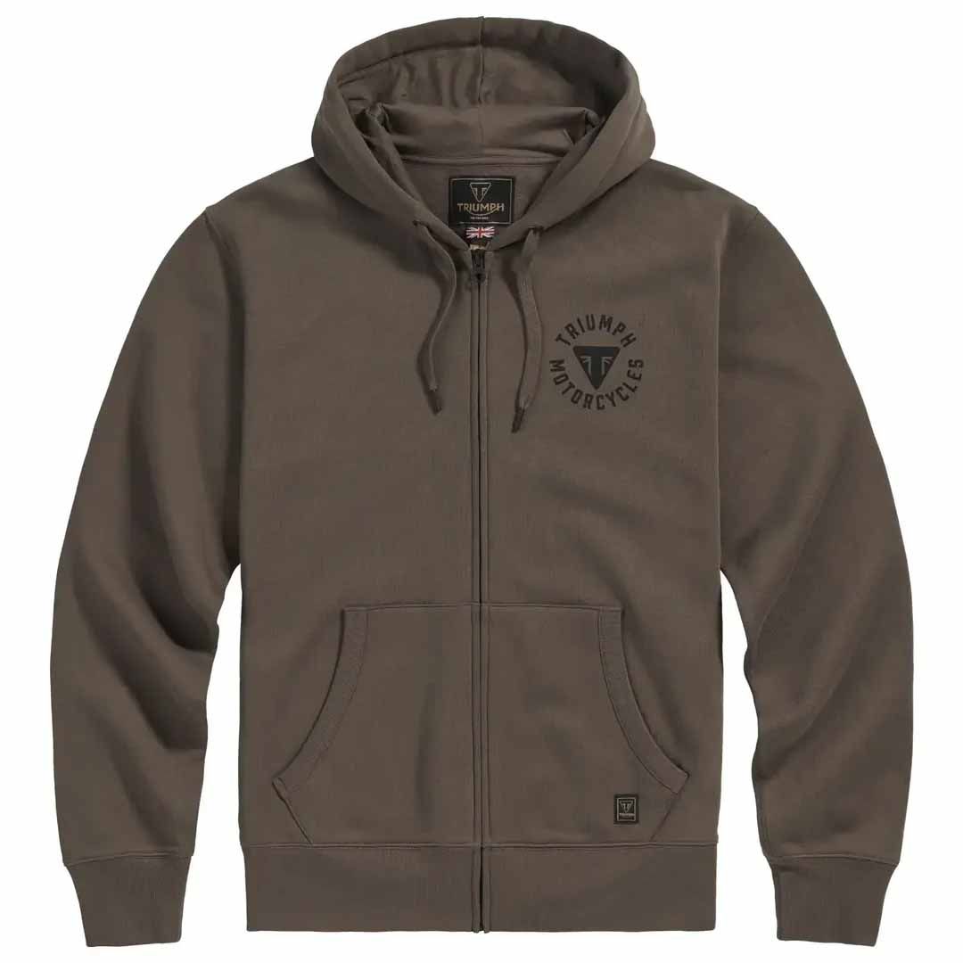 Triumph Digby Full Zip Iron Black Sweatshirt Hoodie - MSWS26101