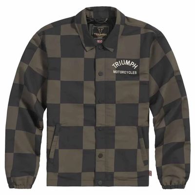 Triumph Carter Coach Iron Black Checkerboard Softshell Jacket - MTES26400
