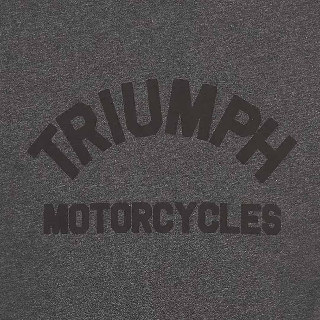 Triumph Burnham Black Marl Arch Logo Black Crewneck Tee Shirt - MTSS24106