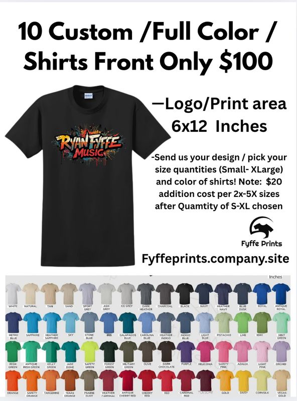 10 T-Shirts For $100 Special