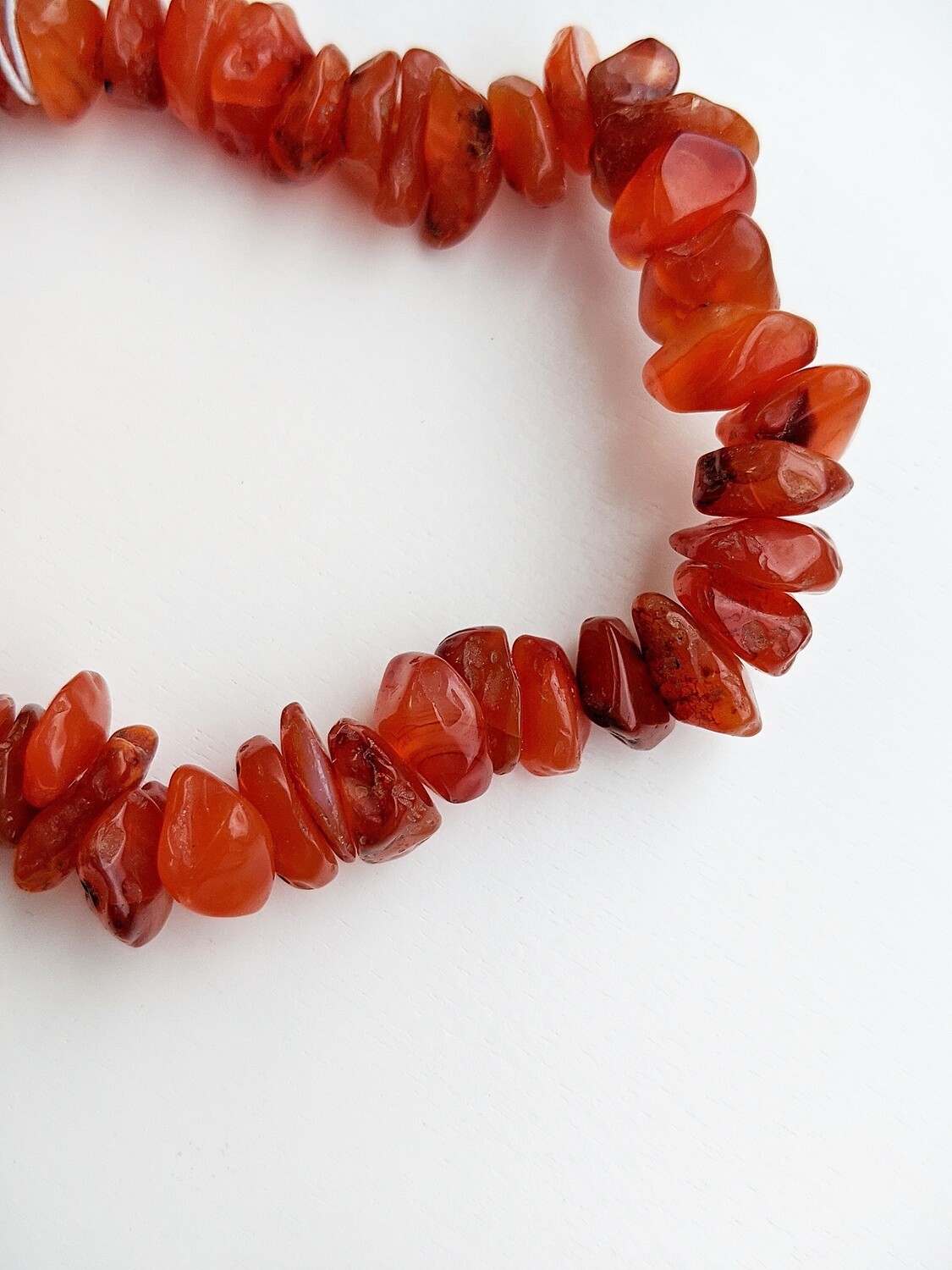 Natural Carnelian Chip Stretch Bracelet