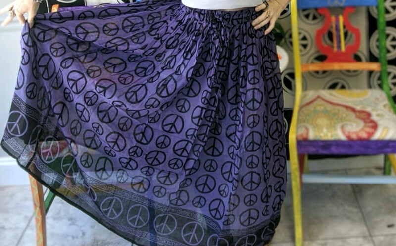 Purple Peace Sign Skirt