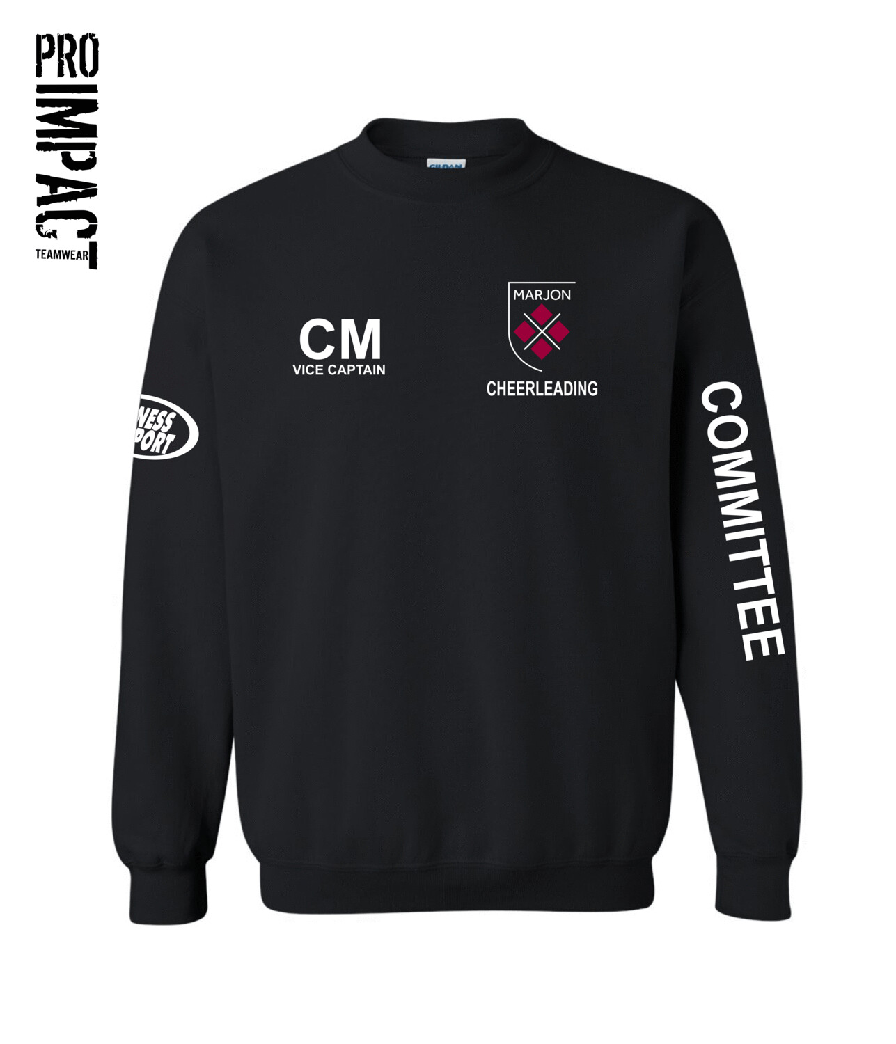 Marjon Cheerleading Committee Sweatshirt Black