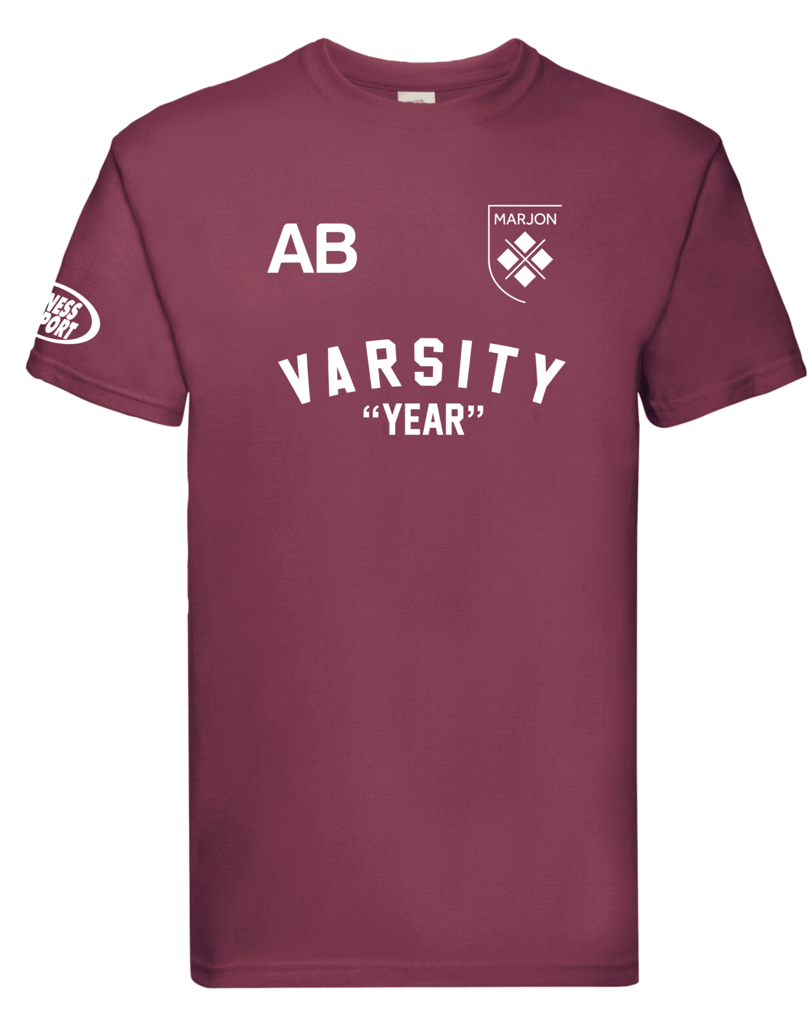 Marjon Varsity T-Shirt Burgundy