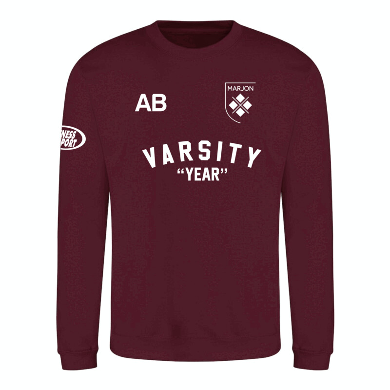 Marjon Varsity Burgundy Sweatshirt