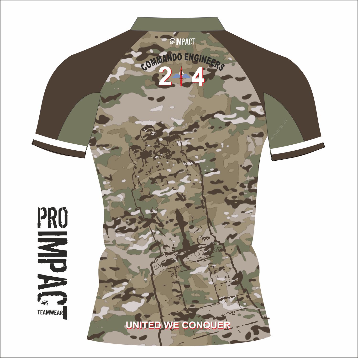 24 Rugby Shirt Camo with Wings/Dagger