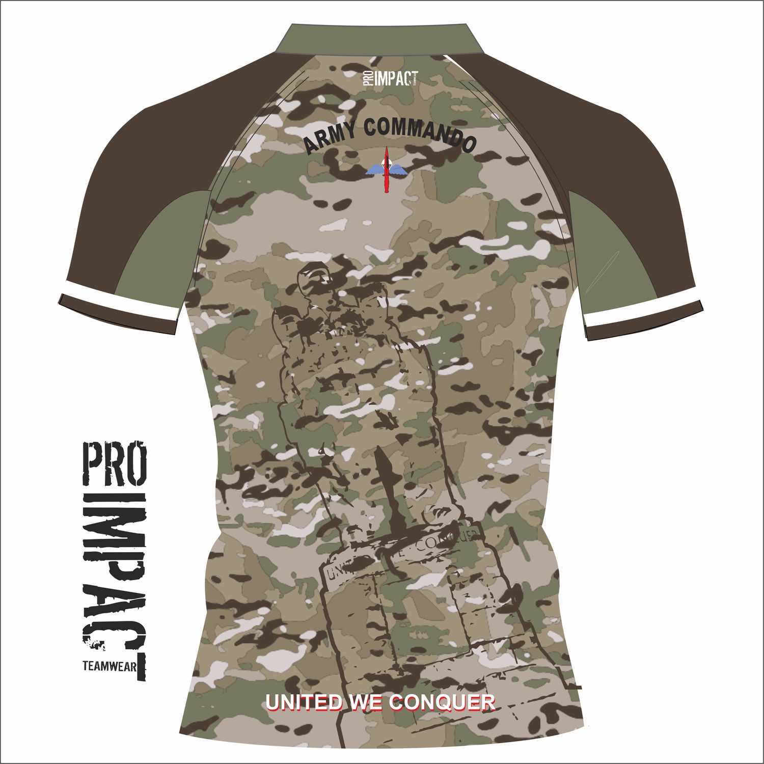 Army Commando Rugby Shirt Camo with Wings/Dagger