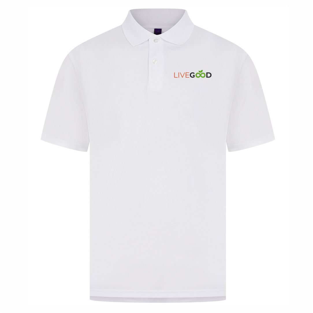 Livegood White Unisex Polo