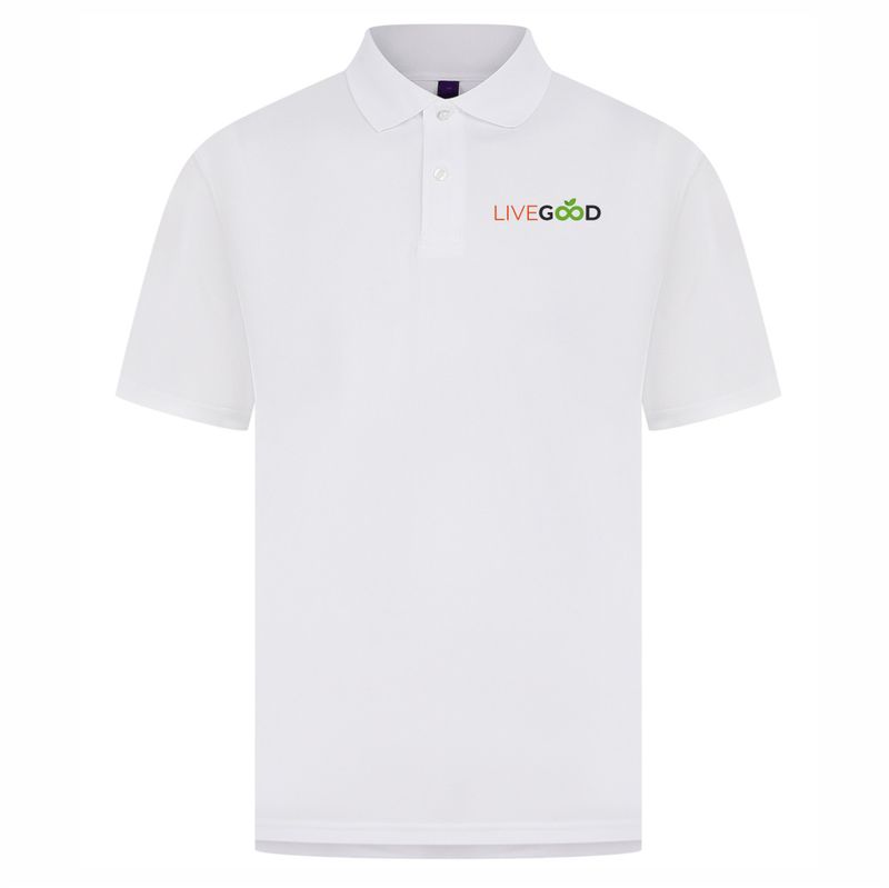 Livegood White Unisex Polo