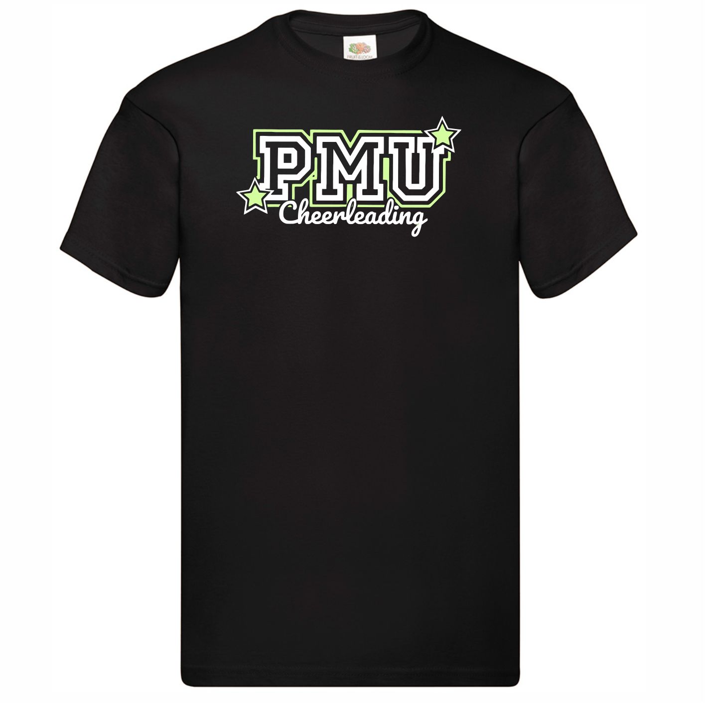 PMU Cheerleading Black T-Shirt Glitter Print