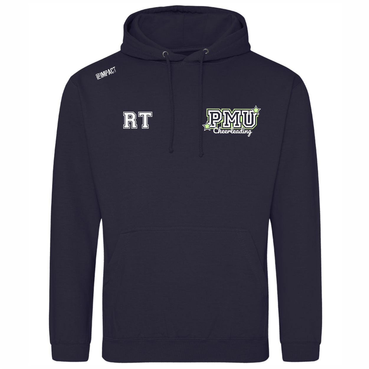 PMU Cheerleading Navy Hoodie (Glitter Back Print)