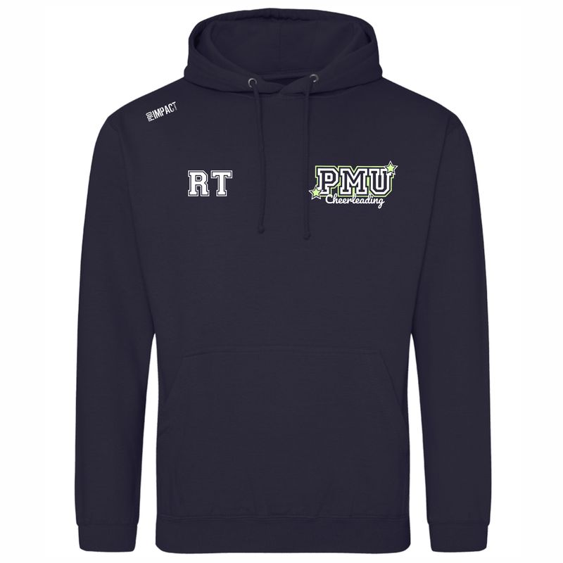PMU Cheerleading Navy Hoodie (Glitter Back Print)