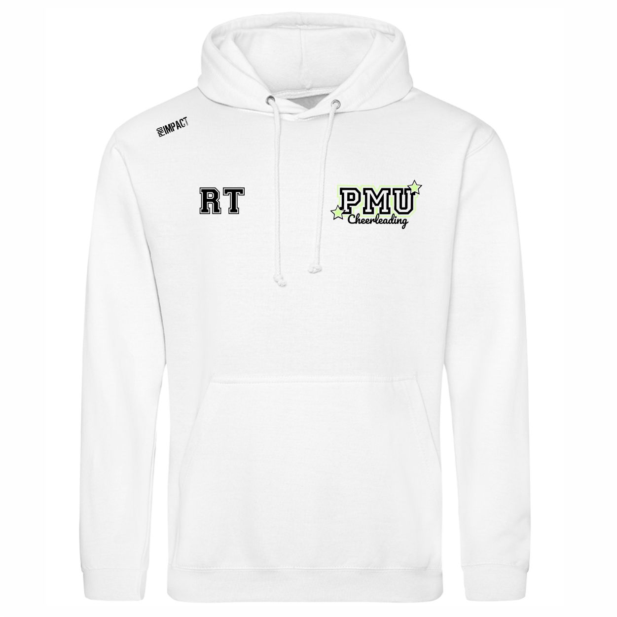 PMU Cheerleading White Hoodie (Glitter Back Print)