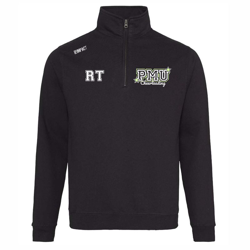 PMU Cheerleading Black Q-Zip (Glitter Back Print)
