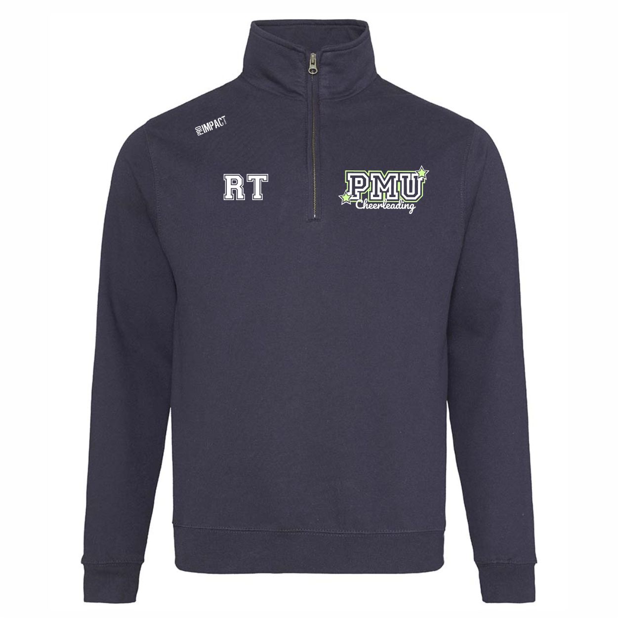 PMU Cheerleading Navy Q-Zip (Glitter Back Print)