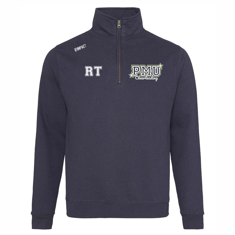 PMU Cheerleading Navy Q-Zip (Glitter Back Print)