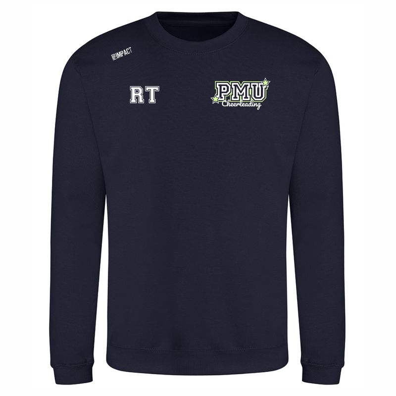 PMU Cheerleading Navy Sweatshirt (Glitter Back Print)