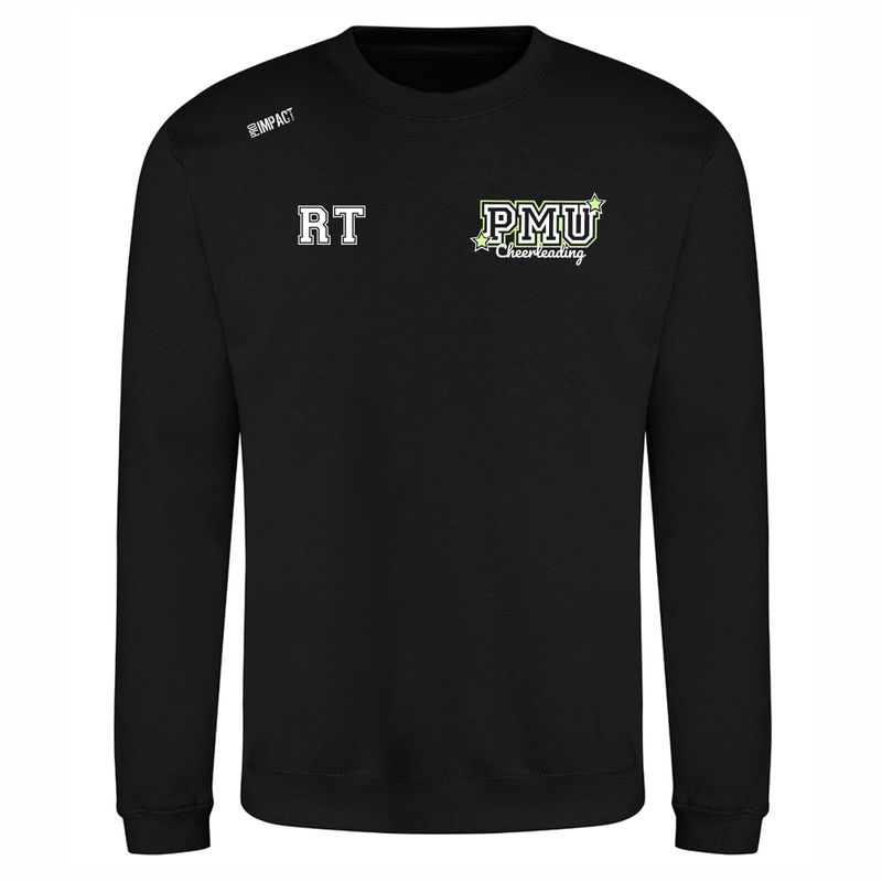 PMU Cheerleading Black Sweatshirt (Glitter Back Print)