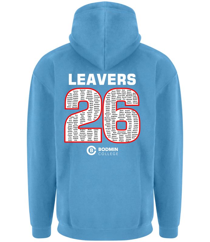 Bodmin Sky Blue Leavers Hoody 2026