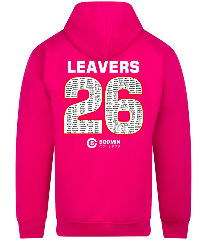Bodmin Fuchsia Leavers Hoody 2026