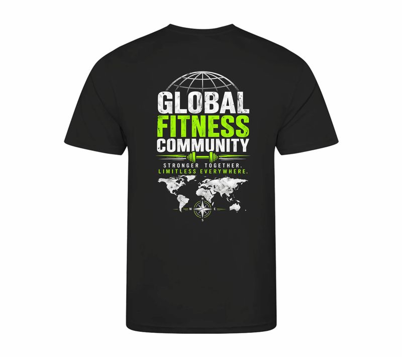 Global Fitness Logo T-Shirt Black
