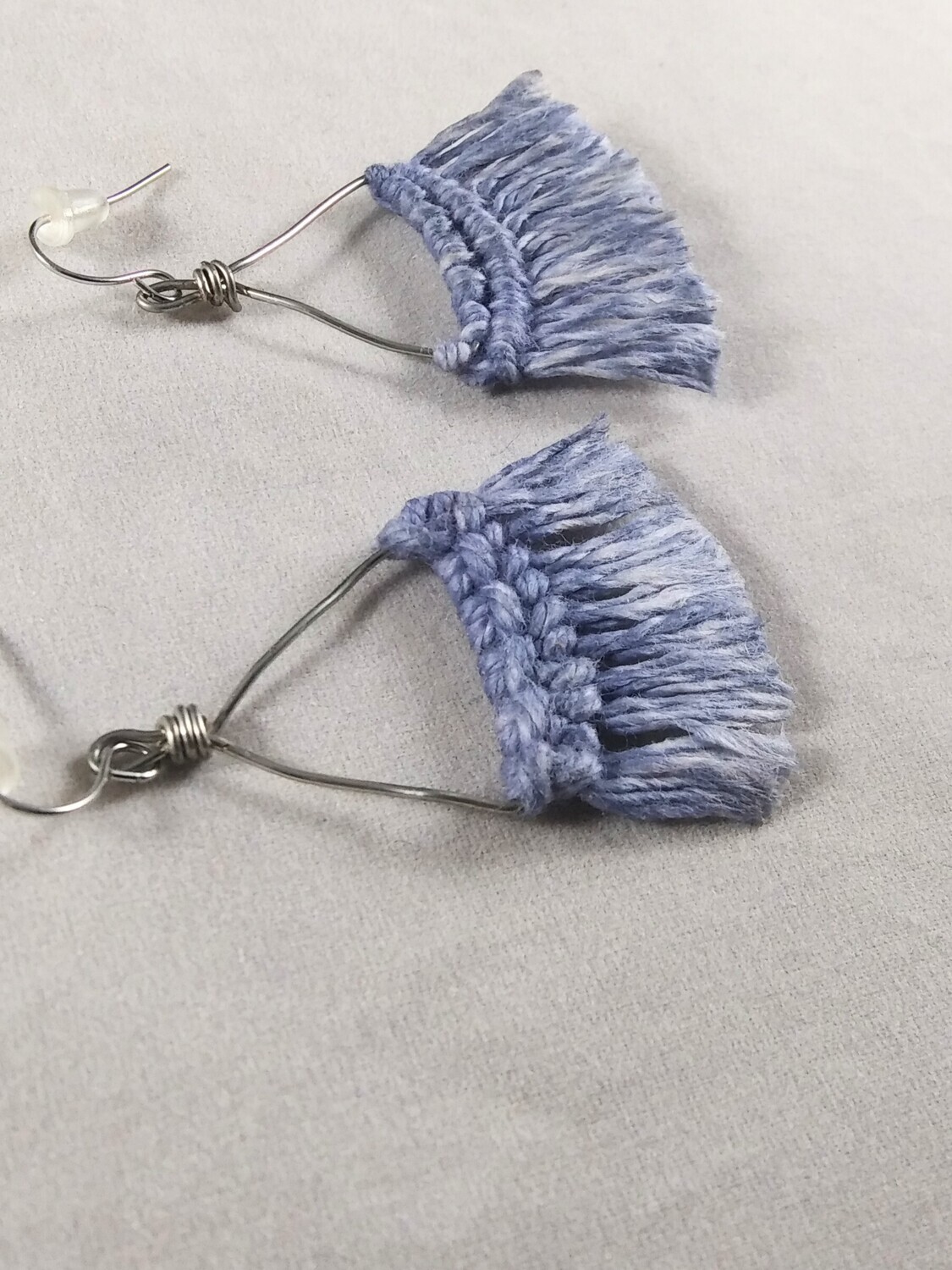 Faded Blue Macrame Earrings