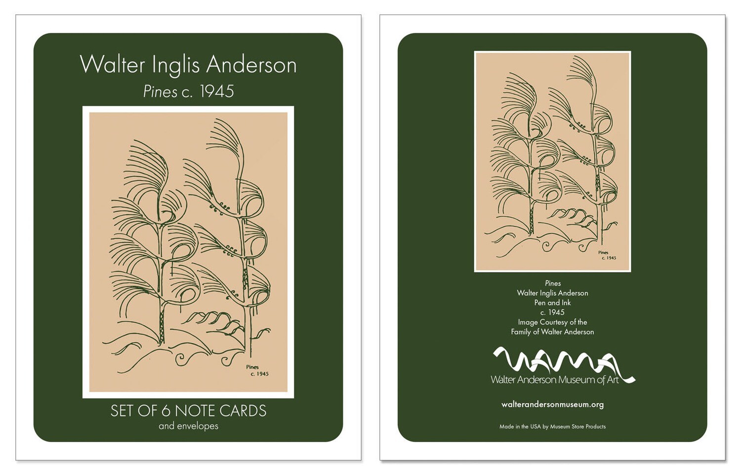 Pines Boxed Note Cards Set of 6