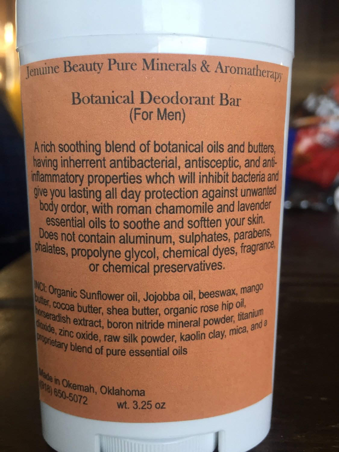 Botanical Deodorant Bar (For Men)