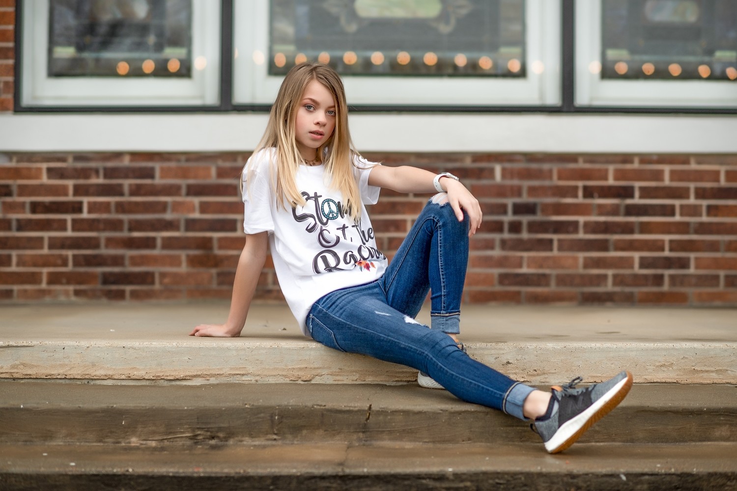 Stomp Out the Racism Ladies Fitted T-shirt