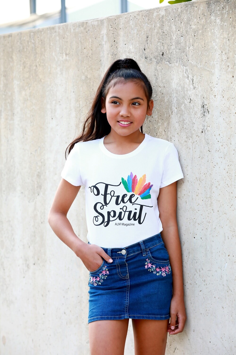 Free Spirit-ALM Magazine Ladies Fitted T-shirt