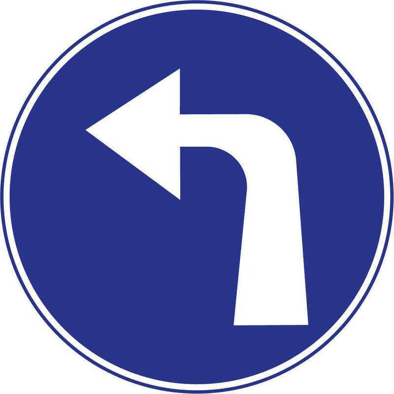 תמרור סע שמאלה ב-43 מקט 207
