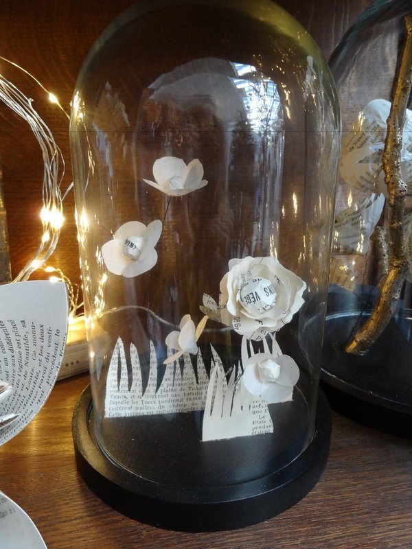 Fleurs sous globe