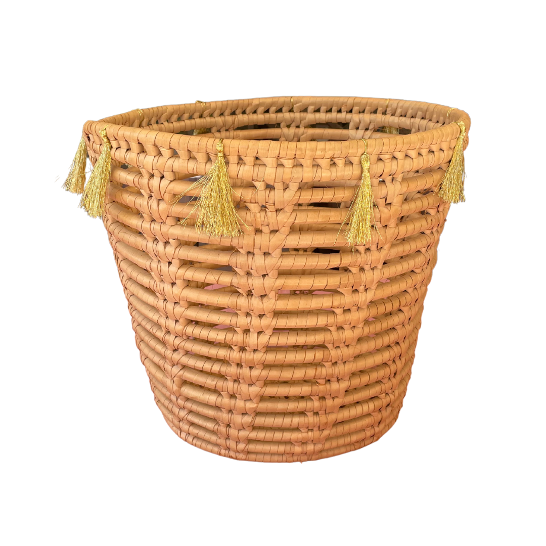 Tasseled toy basket