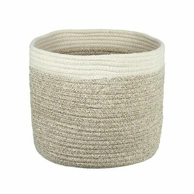 Taupe and Cream Storage Basket - Large