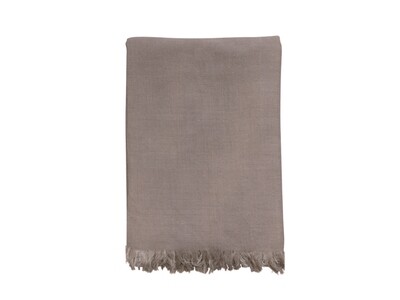 Taupe Blanket/Throw with Fringe