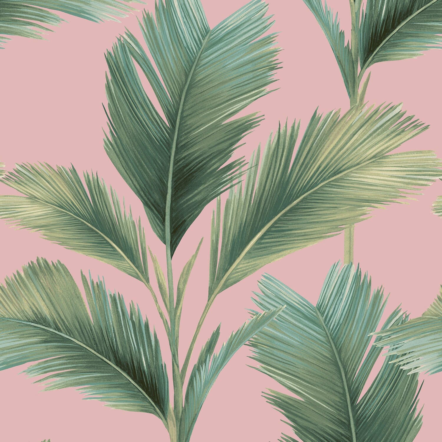 Kailani Wallpaper - Pink Palm Leaf