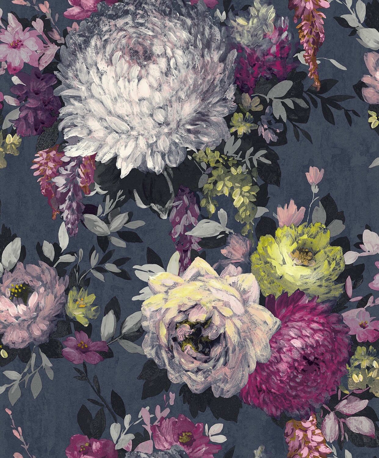 Azzura Floral Wallpaper -  Navy