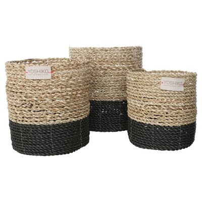 Seagrass Basket Medium - Black/Natural